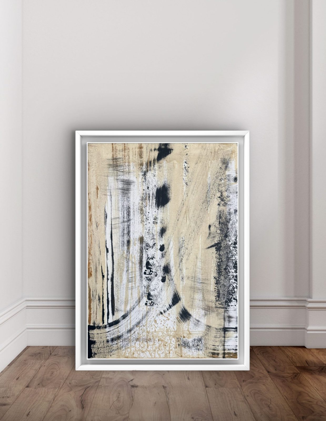 Whispers of Birch - acrylic painting with gold leaf by Katarina Maria Smederevac